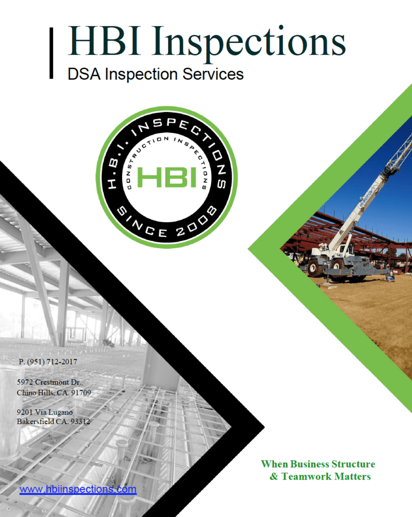 Construction Inspection Service Report Cover